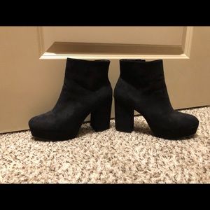 Mossimo Supply Co Black Suede Chunky Heel Boots